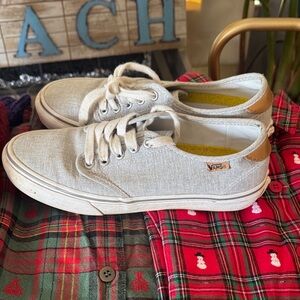 Vans woman’s Light Gray Canvas Sneakers